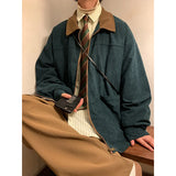 FOESCE American Style Vintage 2025 Men Bomber Jacket Windbreakers Zipper Coats Autumn Loose Cargo Outwear