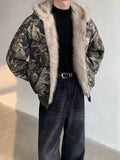 FOESCE American Vintage Camouflage Plush Hat Jacket Y2K High Street Hip hop Harajuku Loose Women Make Old Hoodies Fashion Streetwear