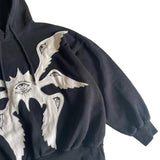 FOESCE American Vintage Harajuku High Street Eye Embroidered Men Hoodie Women Sports Shirt Y2K Casual Top streetwear hoodie