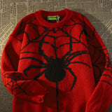 FOESCE American Vintage Tide Brand Spider Hole Sweater Women Winter Warm Knit Pullover Oversized Y2k Harajuku Hip Hop Mens Clothing