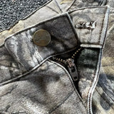 FOESCE American Washed Branch Camouflage Wide Leg Loose Jeans for Men Autumn Mens Straight Jeans Retro Fashion Loose Street Trend 2025