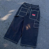 FOESCE American Y2K New Baggy Wide Leg Black Jeans Overszied Men Street Casual Joker Denim Pants Couple Jeans Retro Streetwear