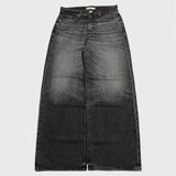 FOESCE American Y2K New Baggy Wide Leg Black Jeans Overszied Men Street Casual Joker Denim Pants Couple Jeans Retro Streetwear