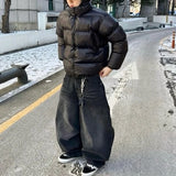 FOESCE American Y2K New Baggy Wide Leg Black Jeans Overszied Men Street Casual Joker Denim Pants Couple Jeans Retro Streetwear