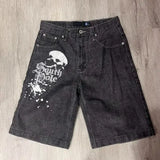 FOESCE American retro angled side pocket denim shorts for men summer y2k trendy loose street hip-hop basketball denim shorts for women