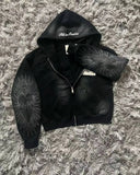 FOESCE Autumn And Winter New Fashion Letter Embroidery Patch Zipper Sweater Women Y2K Harajuku Retro Gothic Casual Joker Sports Sweater