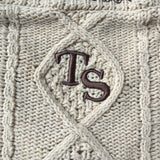 FOESCE Autumn Fashion Star Embroidered Khaki Knitted Cardigan Women Sweater Y2k Winter Warm  Loose Fit Long Sleeves Holiday Cardigan