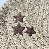 FOESCE Autumn Fashion Star Embroidered Khaki Knitted Cardigan Women Sweater Y2k Winter Warm  Loose Fit Long Sleeves Holiday Cardigan