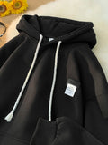 FOESCE Autumn New in Solid Color Hooded Sweatshirts For Men Y2K Streetwear Appliques Hoodies Women Oversized Fleece Pullover Hoody