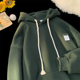 FOESCE Autumn New in Solid Color Hooded Sweatshirts For Men Y2K Streetwear Appliques Hoodies Women Oversized Fleece Pullover Hoody