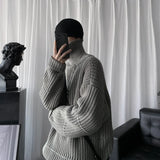 FOESCE Autumn Winter Mens Casual Turtleneck Pullover Men's Long Sleeve Rollneck Sweater Korean Style Fashion Warm Knitted Sweater