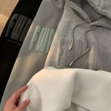 Autumn Winter Vibe Trendy Loose-fit American Style Fleece-lined Thickened Top Hooded Sweatshirt For Men Casual Scene