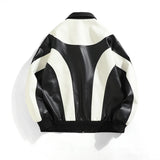 FOESCE Autumn and Winter Hip Hop Men's Faux Leather Jacket, Padded Windbreaker, Motorcycle Biker Bomber Coat Women