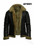 FOESCE Autumn and Winter Men's Artificial Fur Integrated Long Sleeve Jacket Coat