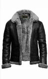 FOESCE Autumn and Winter Men's Artificial Fur Integrated Long Sleeve Jacket Coat