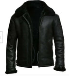 FOESCE Autumn and Winter Men's Artificial Fur Integrated Long Sleeve Jacket Coat