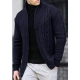 FOESCE Autumn and Winter New Men's Casual Warm Coat Sweater Cardigan Sweater Men's Long-sleeved Zipper Sweater