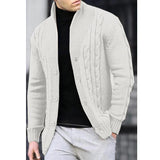 FOESCE Autumn and Winter New Men's Casual Warm Coat Sweater Cardigan Sweater Men's Long-sleeved Zipper Sweater