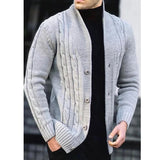 FOESCE Autumn and Winter New Men's Casual Warm Coat Sweater Cardigan Sweater Men's Long-sleeved Zipper Sweater