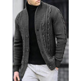 FOESCE Autumn and Winter New Men's Casual Warm Coat Sweater Cardigan Sweater Men's Long-sleeved Zipper Sweater