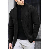 FOESCE Autumn and Winter New Men's Casual Warm Coat Sweater Cardigan Sweater Men's Long-sleeved Zipper Sweater