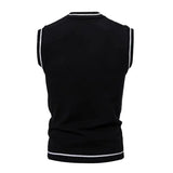 FOESCE Autumn and Winter New Men's Warm Sweater Vest Fashionable Casual College Style  Knitted Sweater