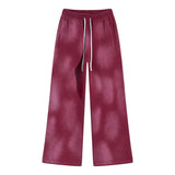 FOESCE Autumn and winter 2025 new splash ink white spray-dyed loose plus velvet joggers