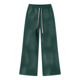 FOESCE Autumn and winter 2025 new splash ink white spray-dyed loose plus velvet joggers