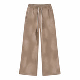 FOESCE Autumn and winter 2025 new splash ink white spray-dyed loose plus velvet joggers