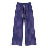 FOESCE Autumn and winter 2025 new splash ink white spray-dyed loose plus velvet joggers