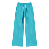 FOESCE Autumn and winter 2025 new splash ink white spray-dyed loose plus velvet joggers