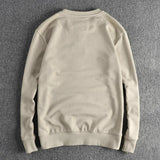 FOESCE Autumn and winter new vintage letter pattern round neck hoodie men washed tripe wool circle comfortable long sleeves