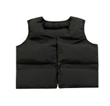 FOESCE Autumn men Kanye West with double-sided can wear pure cotton vest high quality solid color vest high street trend loose coat  XL