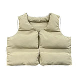 FOESCE Autumn men Kanye West with double-sided can wear pure cotton vest high quality solid color vest high street trend loose coat  XL