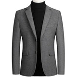 FOESCE BROWON Brand Business Casual Wool Blazer Men 2025 Autumn and Winter New Solid Men Blazer Regular Fit Long Sleeve Blazers for Men