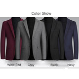 FOESCE BROWON Brand Business Casual Wool Blazer Men 2025 Autumn and Winter New Solid Men Blazer Regular Fit Long Sleeve Blazers for Men