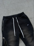 FOESCE Baggy Casual Y2K pants Retro Hip Hop Zipper cargo pants Sweatpants Men Women Harajuku Letter joggers women trousers Streetwear