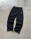 FOESCE Black and white dual color retro personalized design loose straight pants outdoor embroidery Y2k hip-hop Harajuku casual pants