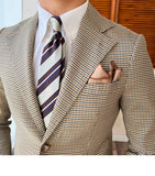 British Man Blazer Hombre Autumn Fashion Lattice Mens Jacket Korean Slim Fit Blazer Hombre Casual Gray Blazer Masculino