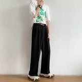 FOESCE Brown Black Suit Pants Men Fashion Social Mens Dress Pants Korean Loose Straight Wide Leg Pants Mens Office Formal Trousers