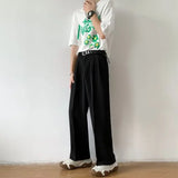 FOESCE Brown Black Suit Pants Men Fashion Social Mens Dress Pants Korean Loose Straight Wide Leg Pants Mens Office Formal Trousers