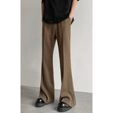 FOESCE Brown Black Suit Pants Men Slim Fit Fashion Social Mens Dress Pants Korean Casual Straight Pants Mens Office Formal Trousers