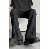 FOESCE Brown Black Suit Pants Men Slim Fit Fashion Social Mens Dress Pants Korean Casual Straight Pants Mens Office Formal Trousers