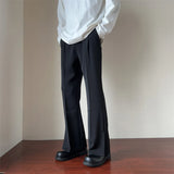 FOESCE Brown Black Suit Pants Men Slim Fit Social Mens Dress Pants Korean Loose Straight Casual Pants Mens Office Formal Trousers S-3XL