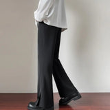 FOESCE Brown Black Suit Pants Men Slim Fit Social Mens Dress Pants Korean Loose Straight Casual Pants Mens Office Formal Trousers S-3XL