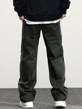 FOESCE Casual Cotton Cargo Pants For Men, Men's Loose Cargo Pants With Side Pockets, Long Pants Trousers For Street Everyday Jogger Out