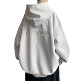 FOESCE Chamois Leather Embroidered Sweatshirt Men's American Style Vintage Trendy Brand Casual Loose Fit Hooded Jacket Niche Fashion