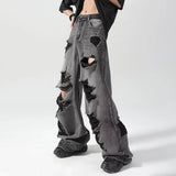 FOESCE Clothing Length: Regular Vintage Baggy Pants Mens Fashion Jeans Autumn Wear Casual Style Daily Wear Non Stretch
