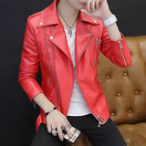 Foesce Coats Black Leather Jacket for Men Trendy Fashion Fashionable Spring Clothes Man Suits and Blazers Menswear Vintage Classic