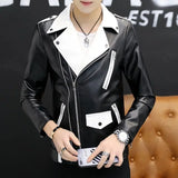 Foesce Coats Black Leather Jacket for Men Trendy Fashion Fashionable Spring Clothes Man Suits and Blazers Menswear Vintage Classic